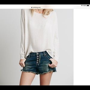 Free People runaway slouch button fly jean shorts